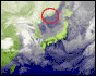 Ежечасно обнавляемая картинка с японского погодного спутника HIMAWARI